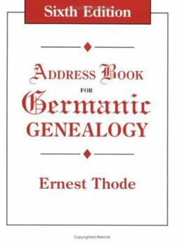 Paperback Address Book for Germanic Genealogy. Sixth Edition Book