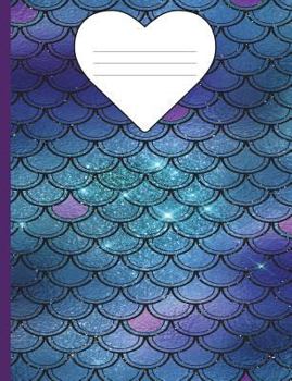 Paperback Composition Book Mermaid Glitter - Marble Wide Ruled: 100 Lined Pages Book