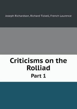 Paperback Criticisms on the Rolliad Part 1 Book
