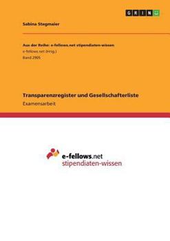 Paperback Transparenzregister und Gesellschafterliste [German] Book
