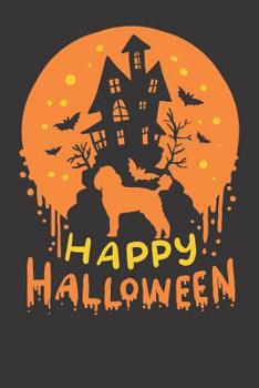 Paperback Notebook 6x9 Dot Grid: Poodle Happy Halloween Gift Book