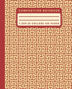 Paperback Composition Notebook: Red Retro Geometric Composition Notebook College Ruled Paper Notebook Journal For Writing Blank Lined Workbook for Stu Book