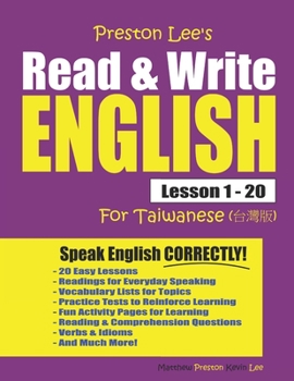 Paperback Preston Lee's Read & Write English Lesson 1 - 20 For Taiwanese Book
