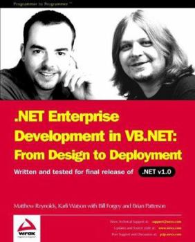 Paperback Net Enterprise Development in VB.NET: From Design to Deployment Book