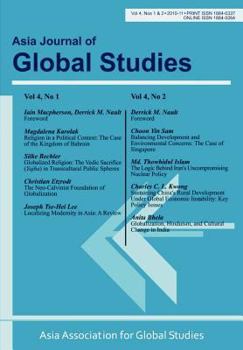 Paperback Asia Journal of Global Studies: Vol. 4, Nos. 1-2 Book
