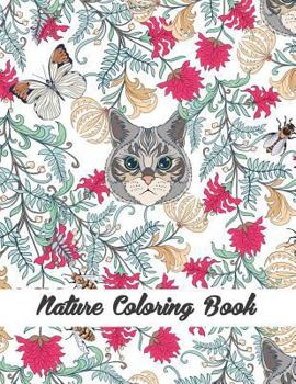 Paperback Nature Coloring Book: Animals, Flower, Ocean Coloring Book