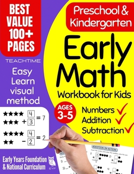 Paperback Early Math Workbook for Kids: Preschool & Kindergarten Number Tracing, Addition & Subtraction Basic Math Workbooks for Kids (Beginner Math Preschool Book