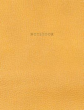 Notebook: Vintage Yellow Orange Leather Style - Gold Lettering - Softcover | 150 College-ruled Pages | 8.5 x 11 size (Leather Style Collection - Journal, Notebook, Diary, Composition Book)
