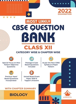 Paperback Most Likely Question Bank - Biology: CBSE Class 12 for 2022 Examination Book