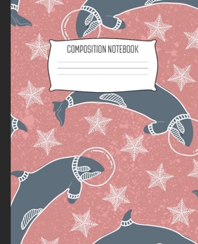 Composition Notebook: Wide Ruled Notebook Space Orca Killer Whale Snowflakes Lined School Journal | 100 Pages | 7.5" x 9.25" | Children Kids Girls Teens Women | Perfect For School