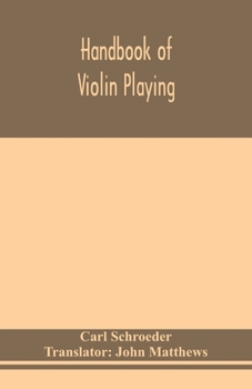 Paperback Handbook of violin playing Book