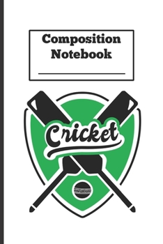 Paperback Composition Notebook / Cricket Badge: Cricket Motif - Small Lined Notebook (6" x 9") Book