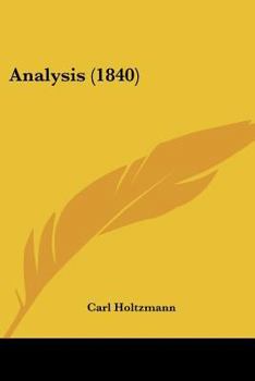 Paperback Analysis (1840) [German] Book