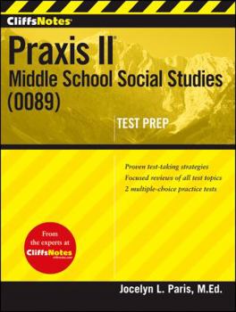 Paperback Cliffsnotes Praxis II: Middle School Social Studies (0089) Book