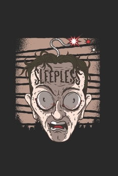 Sleepless: Cool Funny Animated Sayings Design For coffee Lover Notebook Composition Book Novelty Gift (6x9) Dot Grid Notebook to write in