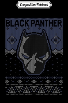 Paperback Composition Notebook: Marvel Black Panther Ugly Christmas Sweater Graphic Journal/Notebook Blank Lined Ruled 6x9 100 Pages Book