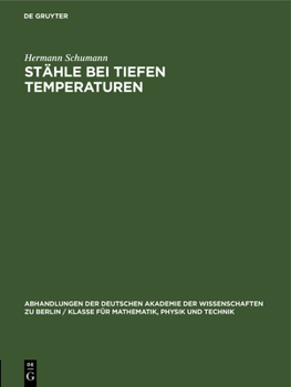 Hardcover Stähle Bei Tiefen Temperaturen [German] Book