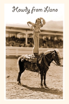 Paperback Vintage Journal Greetings from Llano, Texas, Girl on Pony Book