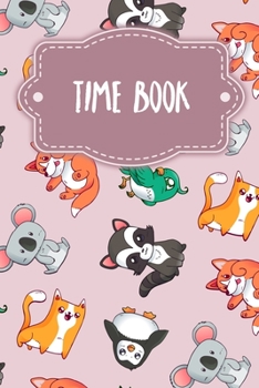 Time Book: Weekly timesheets to complete for 2 years - Design: Pink wildlife
