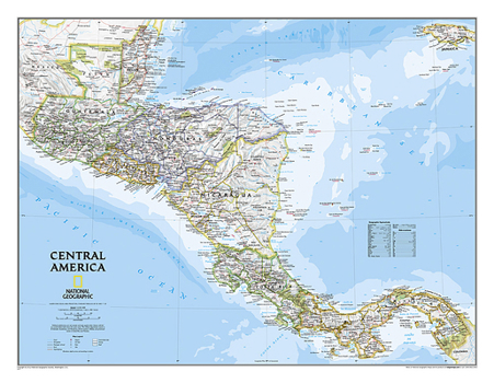 Map National Geographic Central America Wall Map - Classic (28.75 X 22.25 In) Book