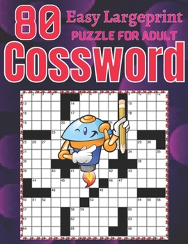 Paperback 80 Easy Largeprint Crossword puzzle for Adult Book