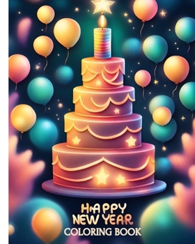 Happy New Year Coloring Book: Festive New Year Celebrations Coloring Pages, New Years Illustrations Fireworks