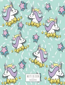 Paperback Notebook: Cute unicorn on green cover and Dot Graph Line Sketch pages, Extra large (8.5 x 11) inches, 110 pages, White paper, Sk Book