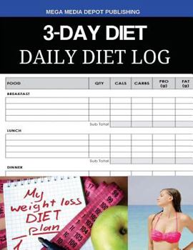 Paperback 3-Day Diet Daily Diet Log Book
