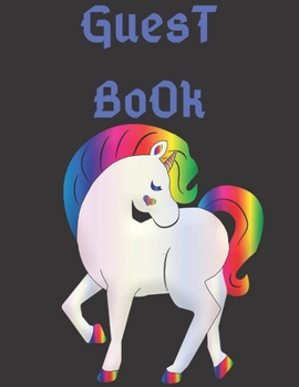 Guest Book unicorn: color unicornCover, Rustic Guest book For Wedding, for baby shower,for graduation,for birthday party,for house warming,for ... lover ,cute unicorn,celebration party