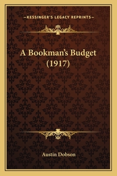 Paperback A Bookman's Budget (1917) Book