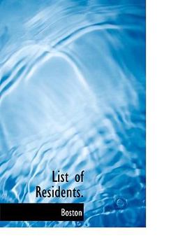 Paperback List of Residents. [Large Print] Book