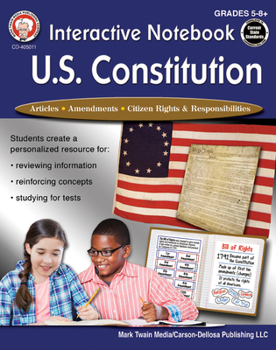 Paperback Interactive Notebook: U.S. Constitution, Grades 5 - 12 Book