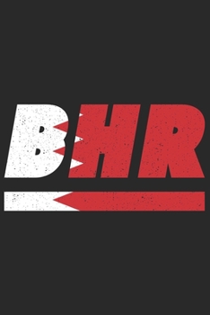 BHR: Bahrain Notizbuch mit karo 120 Seiten in weiß. Notizheft mit der bahrainischen Flagge (German Edition)