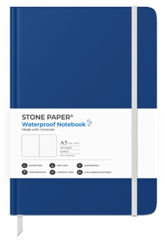Hardcover Stone Paper Ocean Blue Dotted Notebook Book