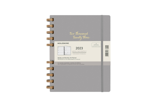 Calendar Moleskine 2023 Spiral Planner, 12m, Extra Extra Large, Remake Smoke, Hard Cover (8.5 X 11) Book