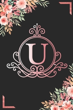 U: Watercolor Flower & Marbel - Motivational and Inspirational Trendy Monogram Initial Letter Women & Girls Coworker Office Funny Notebook Wide Ruled ... Idea in Holidays Birthday Or Anniversary 2020