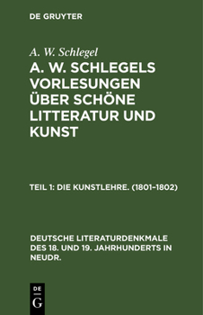 Hardcover Die Kunstlehre. (1801-1802) [German] Book