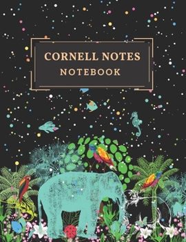 Cornell Notes Notebook: Mother Earth Wild Animals Black and Vibrant Cover * Cornell Note for Organizing and Formatting Study Notes *