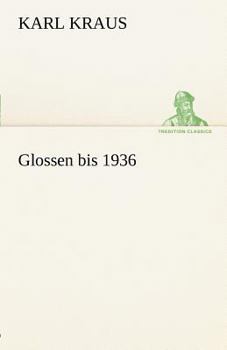 Paperback Glossen Bis 1936 [German] Book