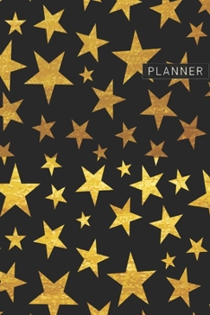 Paperback Planner: Gold Stars 1 Year Daily Planner (12 Months) - 2020 - 2021 - 365 Pages for Planning - January 20 - December 20 - Appoin Book