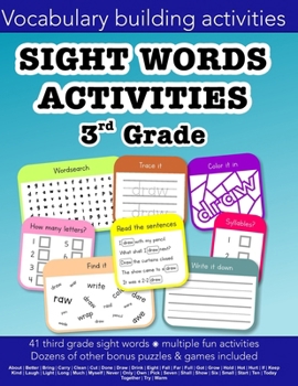 Paperback Sight Words Third Grade vocabulary building activities: Education resources by Bounce Learning Kids Book