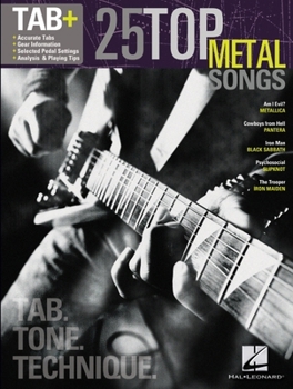 Paperback 25 Top Metal Songs - Tab. Tone. Technique.: Tab+ Book