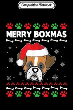 Composition Notebook: Boxer Dog Face Noel Costume Dancing Around Snow Merry Boxmas  Journal/Notebook Blank Lined Ruled 6x9 100 Pages