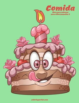 Paperback Comida libro para colorear para niños pequeños 2 [Spanish] Book