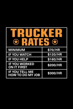 Trucker Rates: Lined Journal, 120 Pages, 6x9 Sizes, Funny Trucker Notebook Gift For Truckers