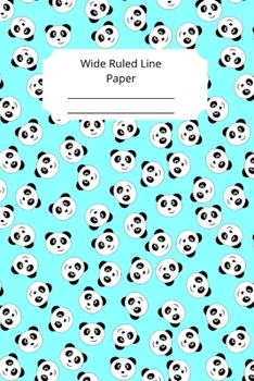 Cute Baby Panda Theme Wide Ruled Line Paper