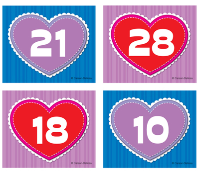 Misc. Supplies Carson Dellosa | Hearts Calendar Cover-Ups | Double-Sided, 3-inch x 2.5-inch, 36pcs Book