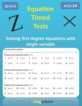 Paperback Equation timed test - Solving first-degree equations with single variable - Kingschool Book