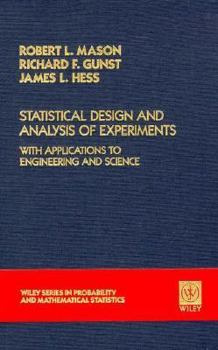 Hardcover Statistical Design Analysis of Experiments with Applications to Engineering and Science Book