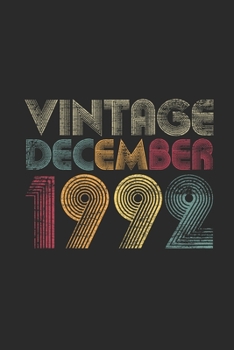 Vintage December 1992: Blank Lined Notebook – Journal for 27 years old Birthday Gift Idea